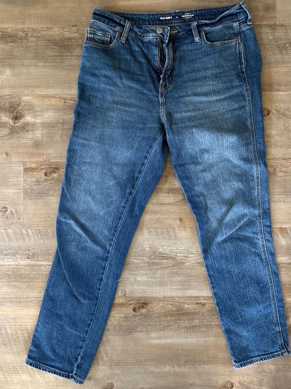 Old Navy high-rise vintage slim blue jeans Size 10 #denim #highwaisted